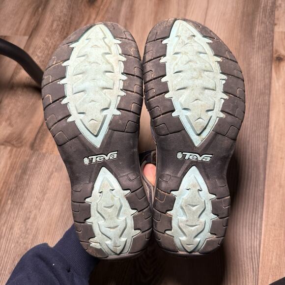 Teva Women’s Strappy Outdoor Sandals Gray Blue Size 8 Comfort Walking - Picture 9 of 9